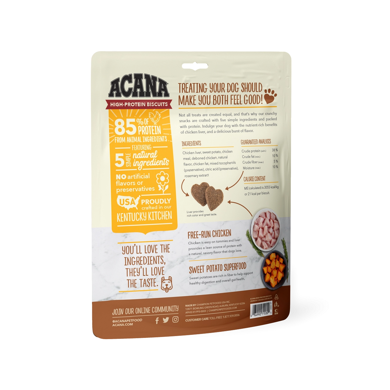 ACANA High Protein Crunchy Chicken Liver Recipe Biscuits for Dogs