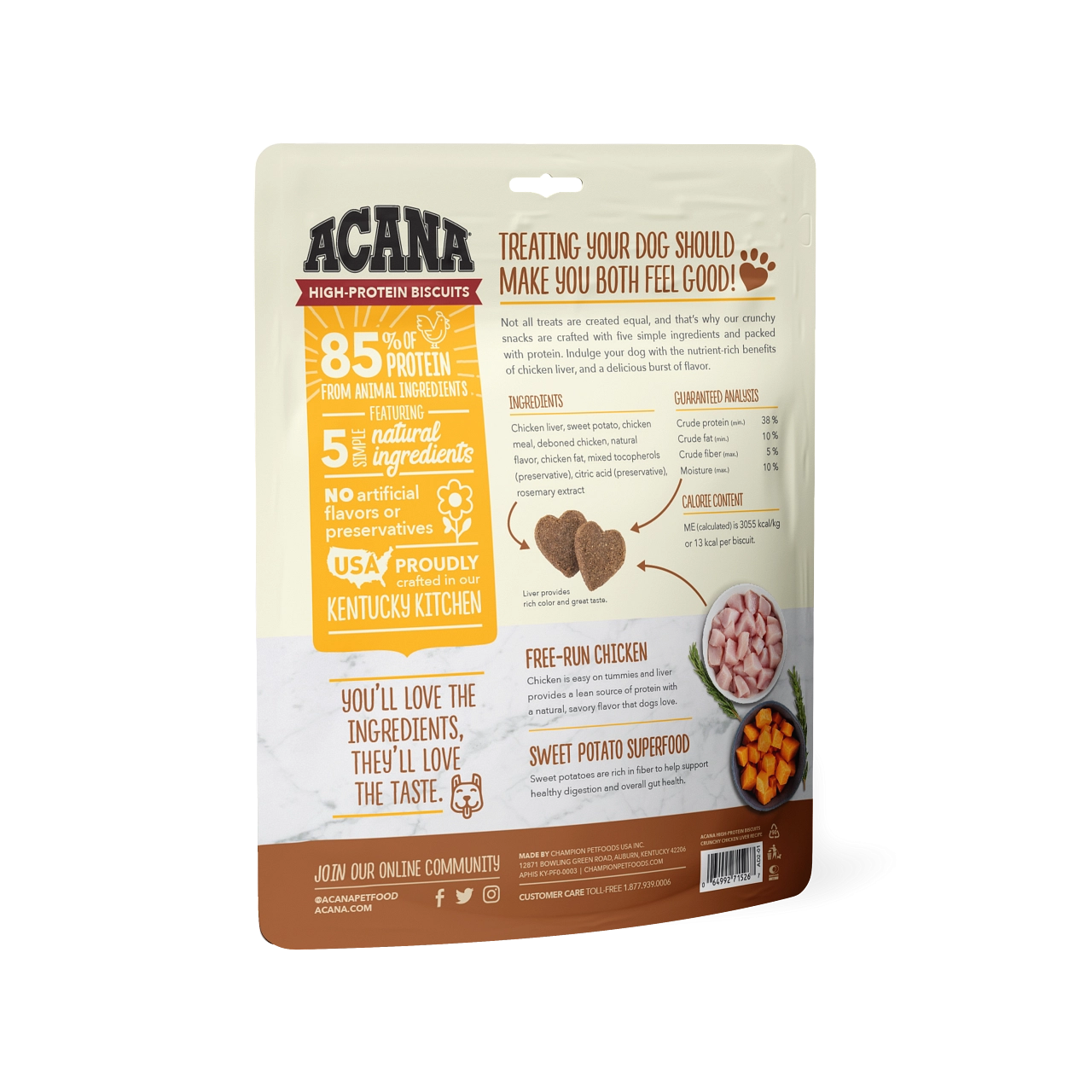 ACANA High Protein Crunchy Chicken Liver Recipe Biscuits for Dogs