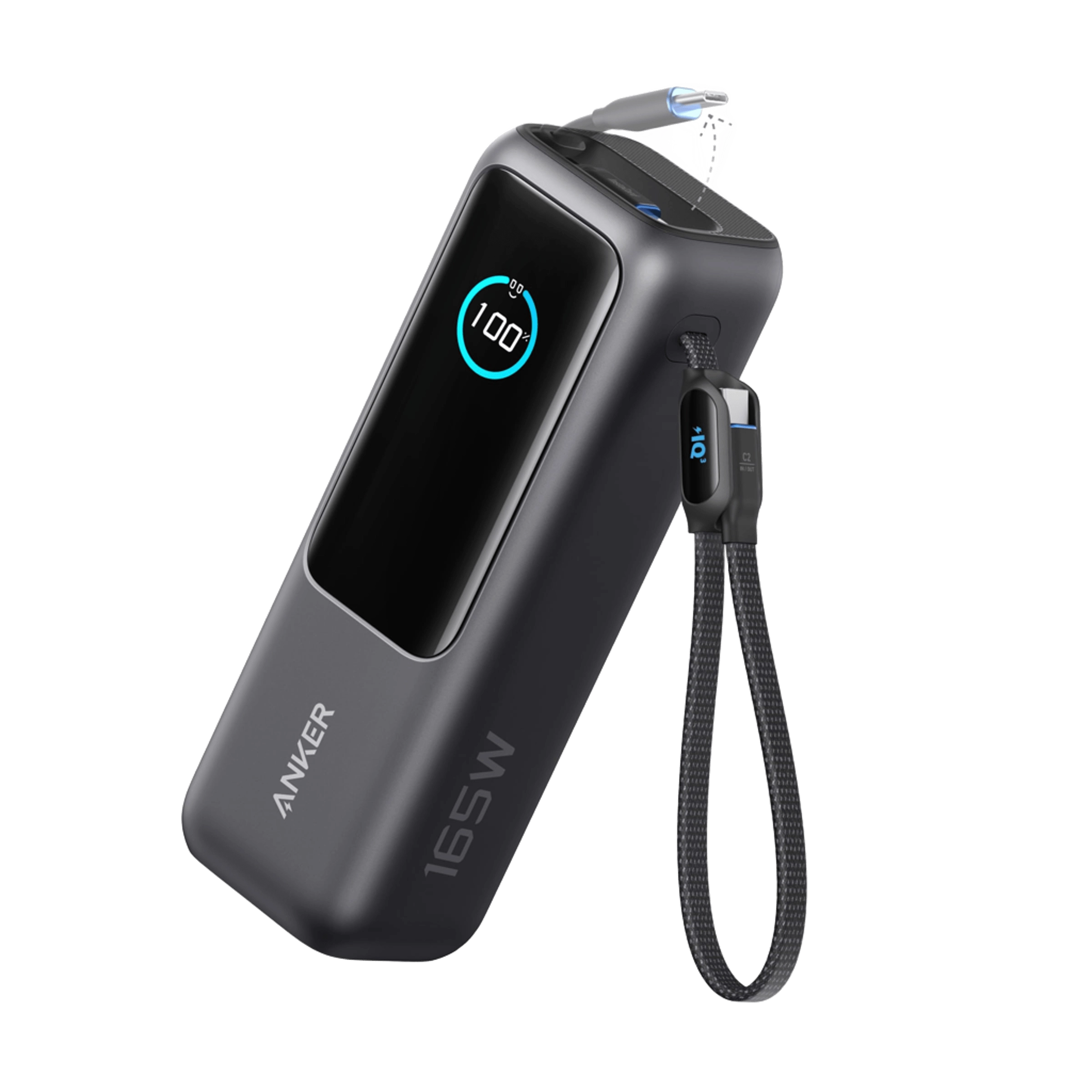 Anker Laptop Power Bank (25K, 165W, Built-In and Retractable Cables)