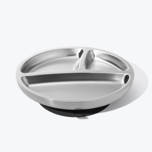 Avanchy Stainless Steel Suction Toddler Plate - Black