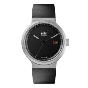 BN0279 Braun Swiss made automatic watch black dial and black rubber strap - limited edition