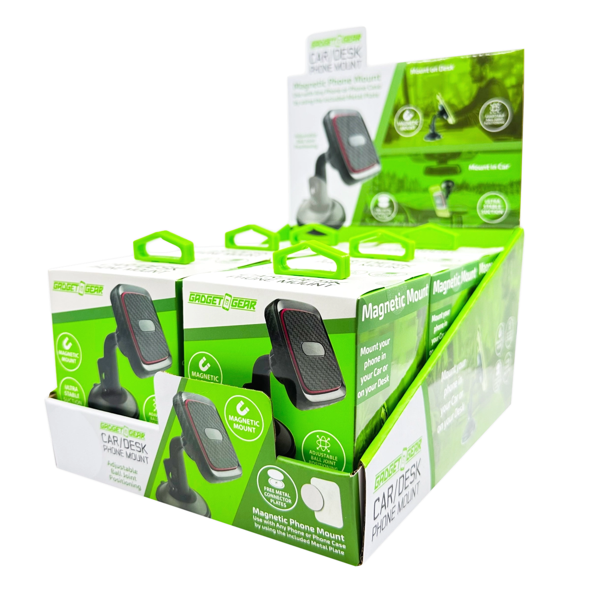 Car/Desk Magnetic Phone Mount - 6 Pieces Per Retail Ready Display 25233