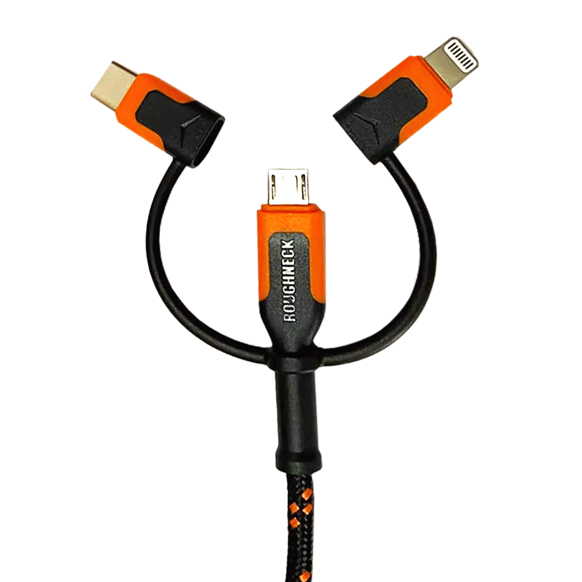Charging Cable 3 in 1 Multi-Head USB-to-USB-C / Lightning / Micro USB 10FT 2.4 Amp - 4 Pieces Per Pack 24171