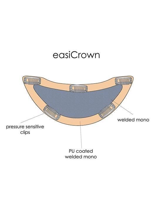 easiCrown HD 12" | HF Synthetic Hair Topper (Hand-Tied)