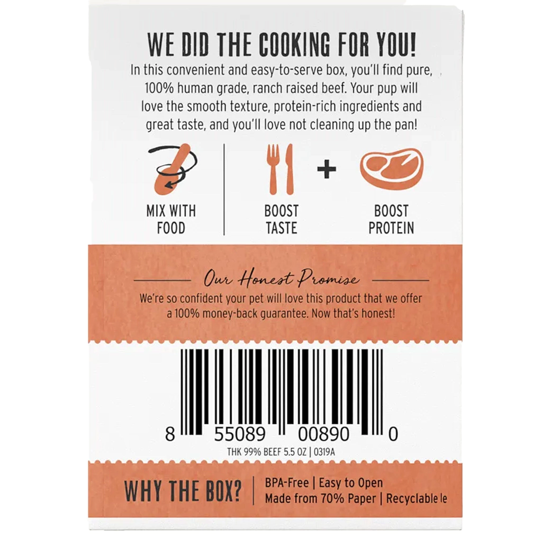 Honest Kitchen 99% Meat Booster Beef Dog Toppers