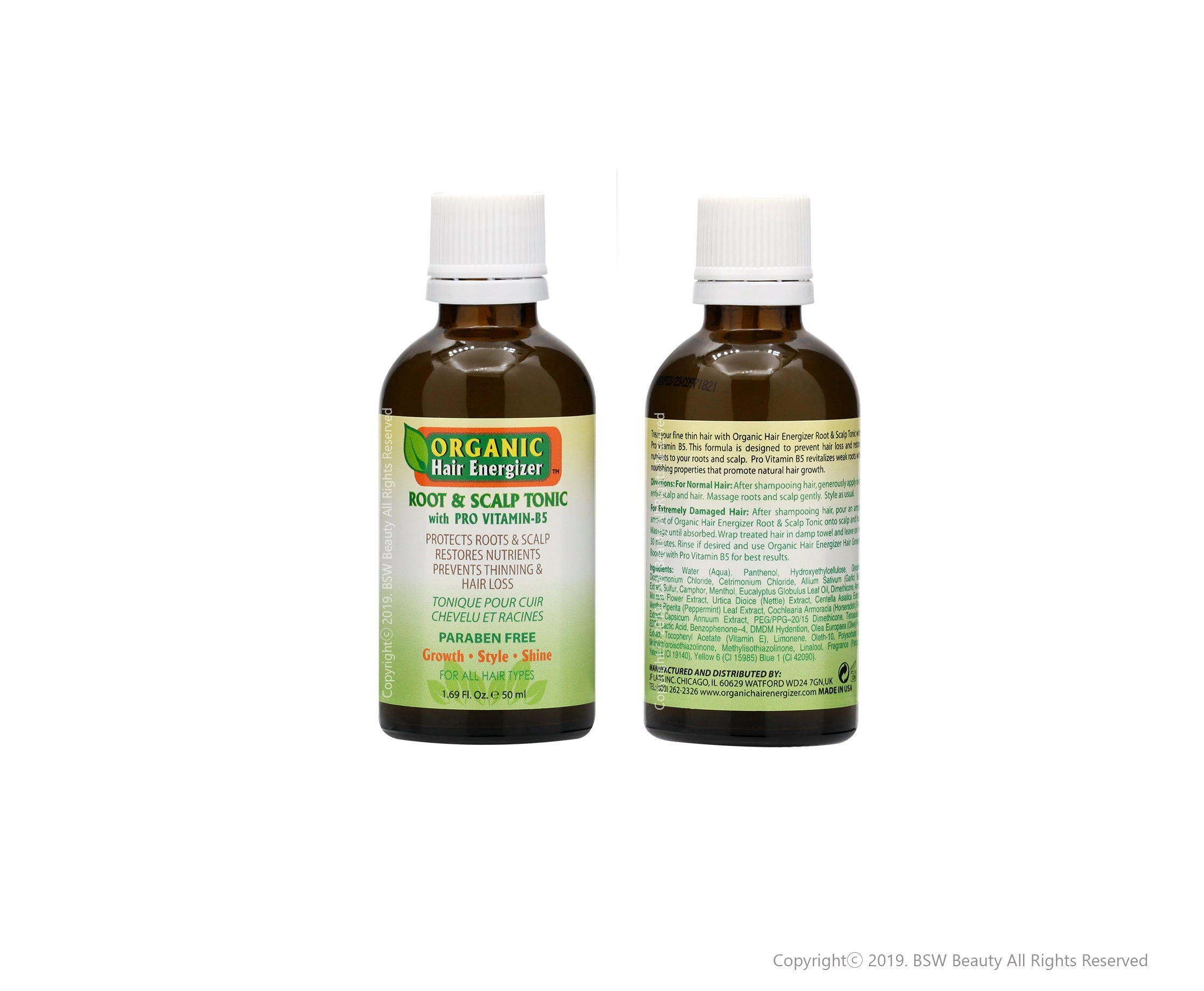 ORGANIC HAIR ENERGIZER ROOT & SCALP TONIC WITH PRO VITAMIN B5 1.69oz