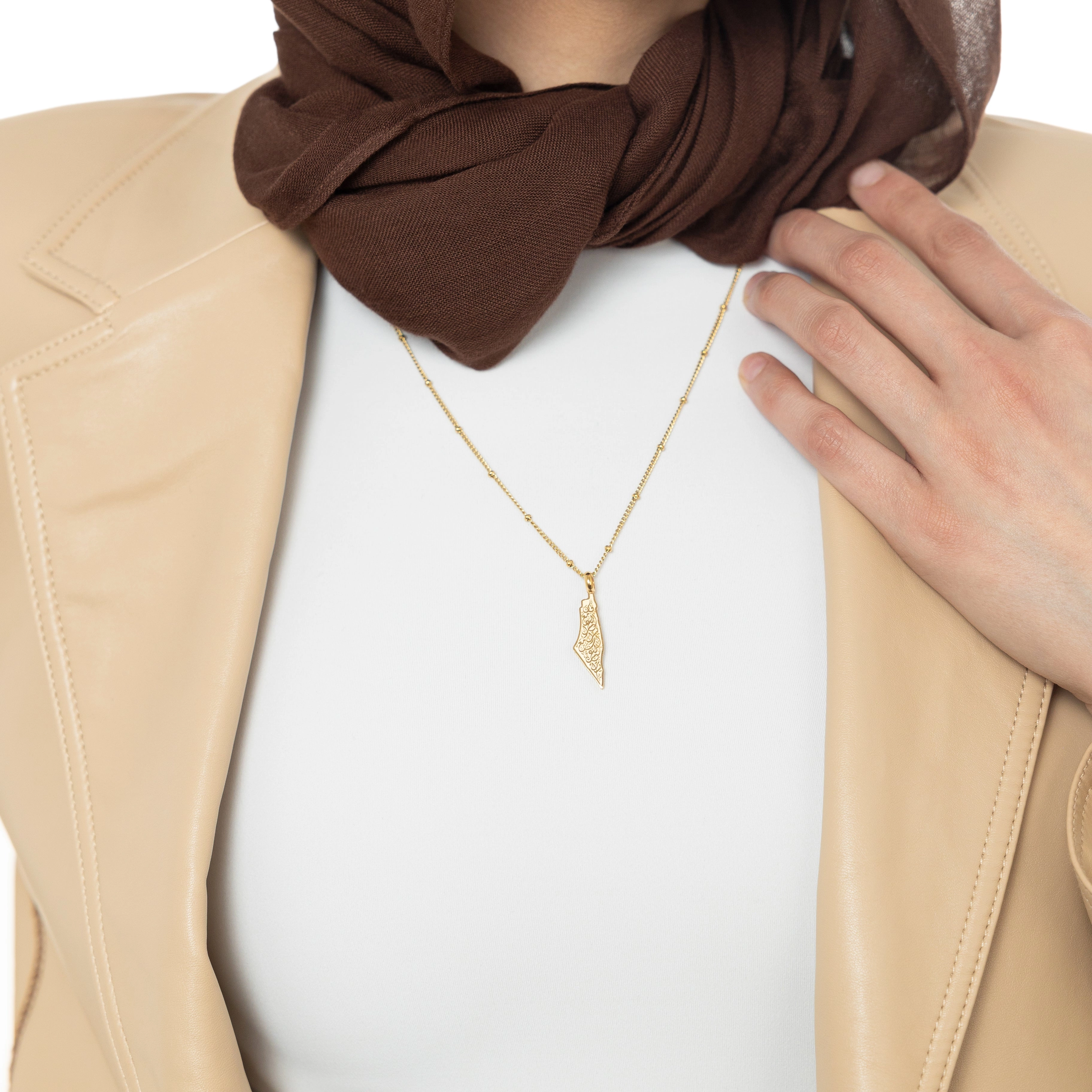 "With Hardship Comes Ease" Map Necklace | Women