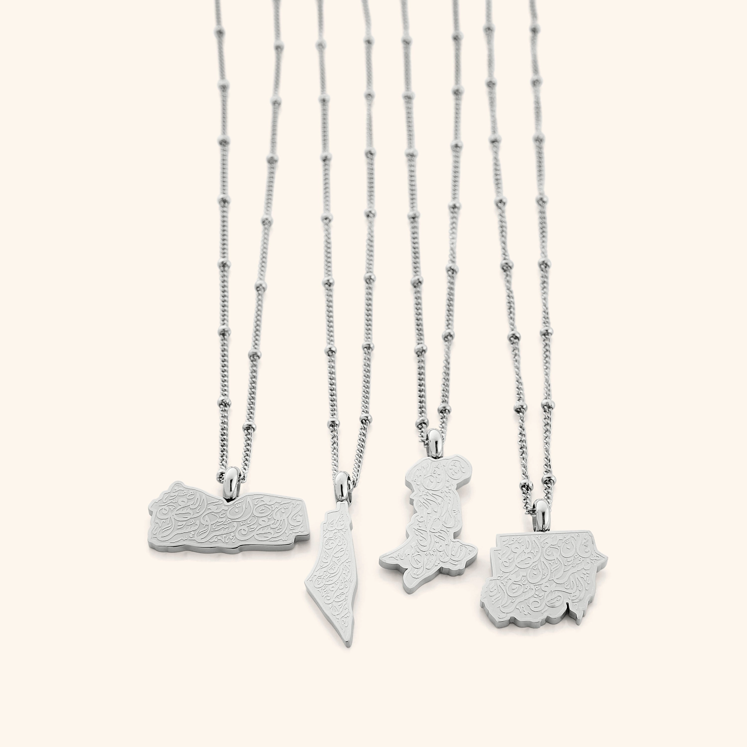 "With Hardship Comes Ease" Map Necklace | Women