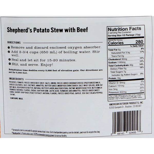 Shepherd's Potato Stew w/ Beef (2 Servings)