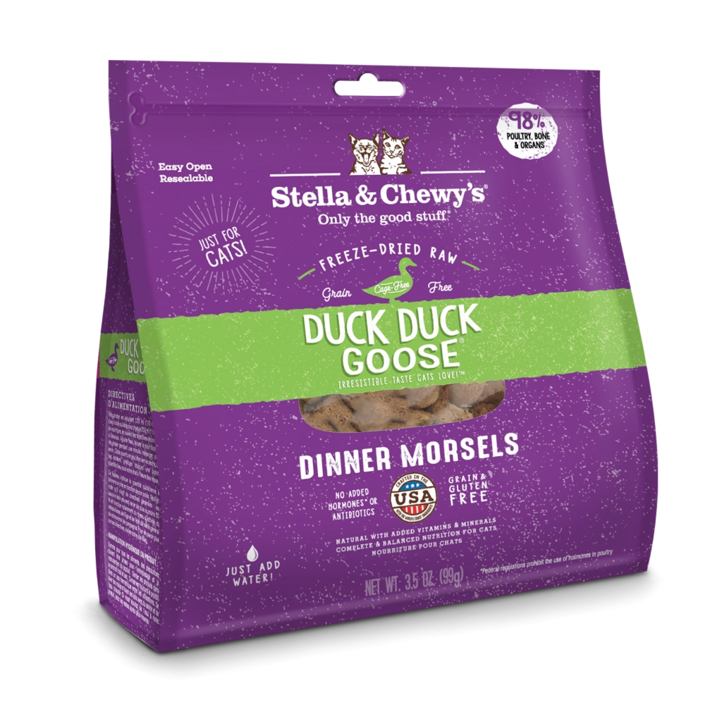 Stella & Chewy's Duck Duck Goose Grain Free Dinner Morsels Freeze Dried Cat Food