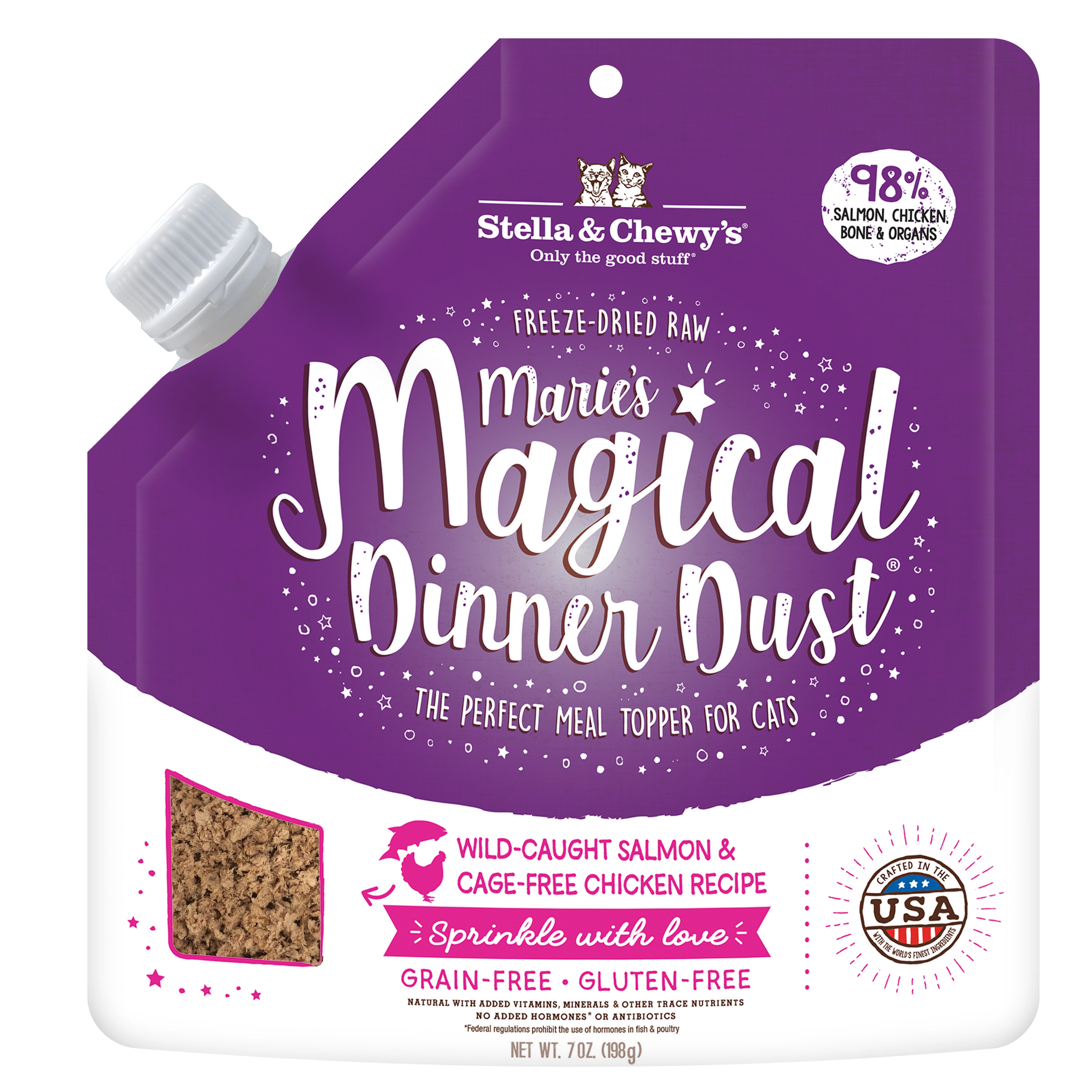 Stella & Chewy's Marie’s Magical Dinner Dust Cat Wild Caught Salmon and Cage Free Chicken Recipe