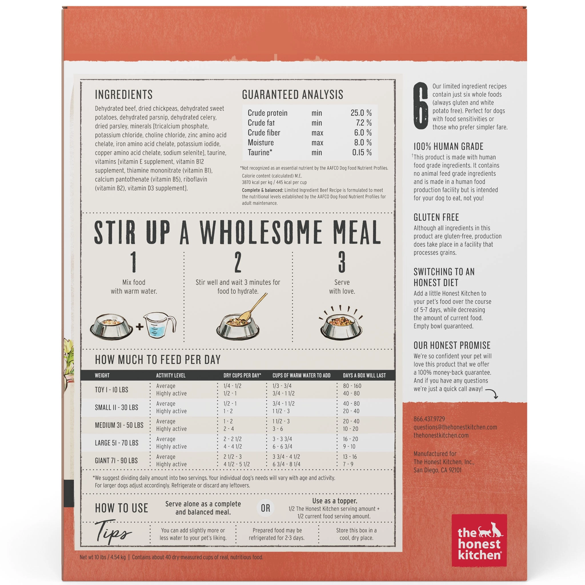 The Honest Kitchen Dog Limited Ingredient Beef Dog Food - 10lbs