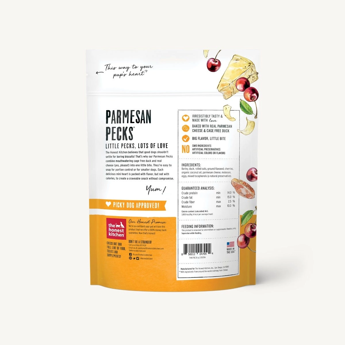 The Honest Kitchen Duck, Parmesan & Cherry Recipe Parmesan Pecks For Dogs