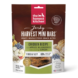 The Honest Kitchen Jerky Harvest Mini Bars Chicken Dog Treats