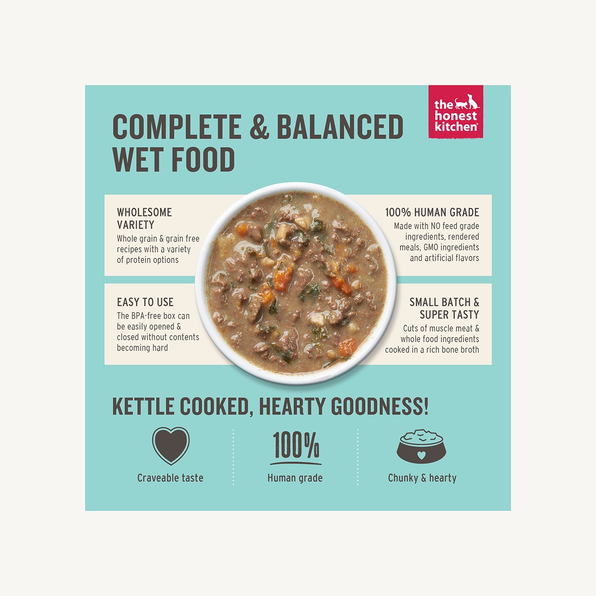 The Honest Kitchen One Pot Stew Slow Cooked Chicken Stew with Sweet Potato, Spinach & Apples for Dogs