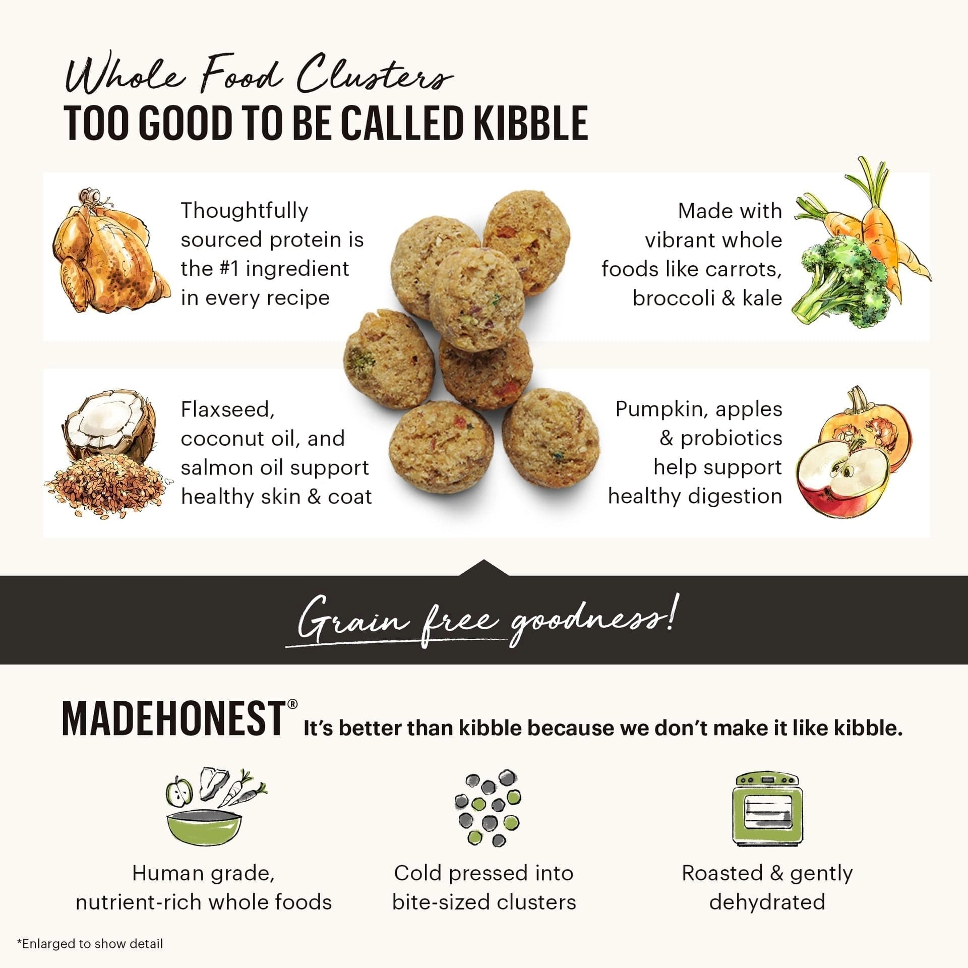 The Honest Kitchen Whole Grain Beef and Oat Recipe Clusters Dry Dog Food