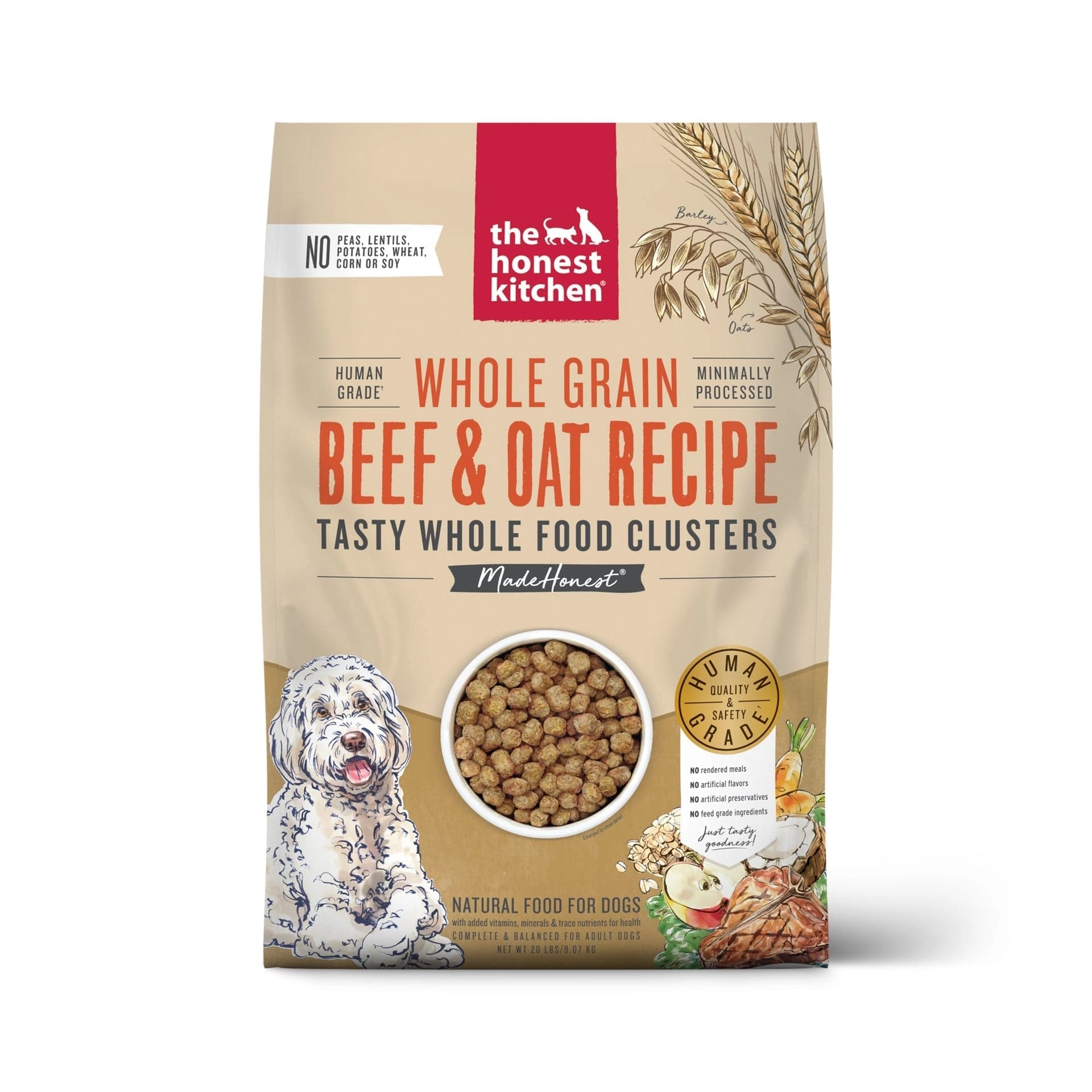 The Honest Kitchen Whole Grain Beef and Oat Recipe Clusters Dry Dog Food