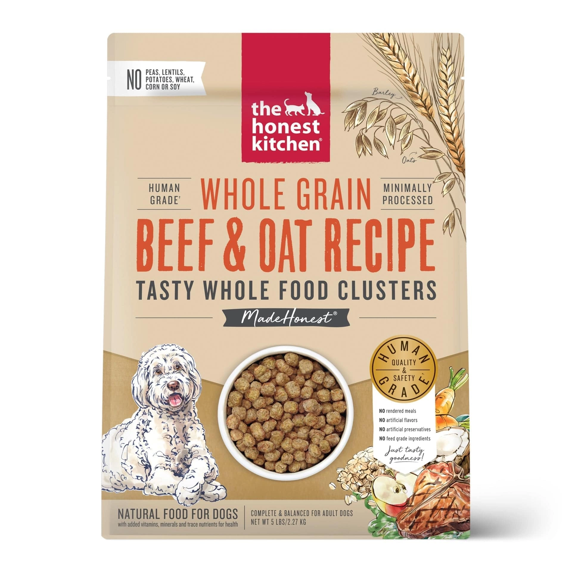 The Honest Kitchen Whole Grain Beef and Oat Recipe Clusters Dry Dog Food
