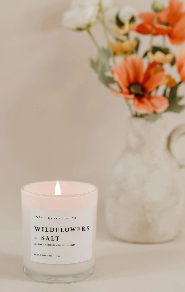 Wildflowers and Salt Candle